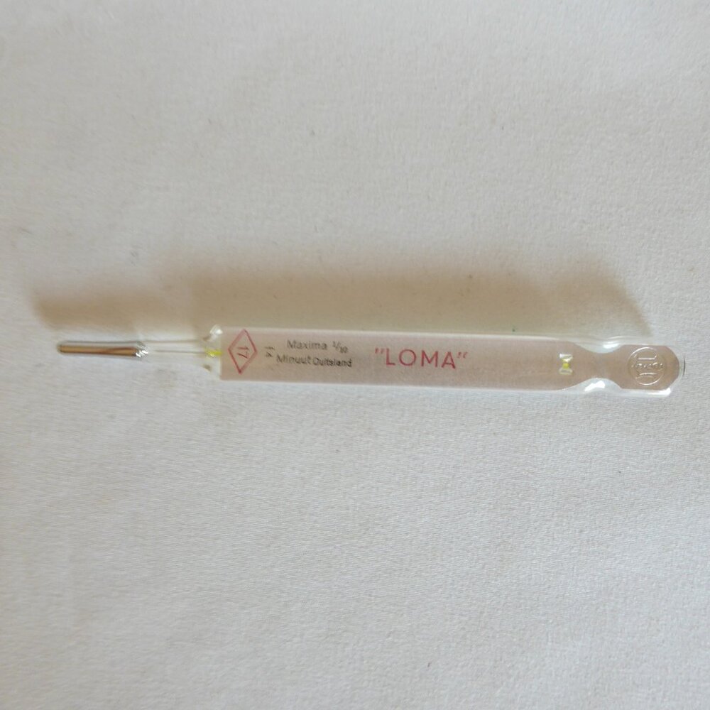 VINTAGE 5” GERMAN MEDICAL GLASS THERMOMETER MERCURY “LOMA” CELSIUS - Picture 7 of 9